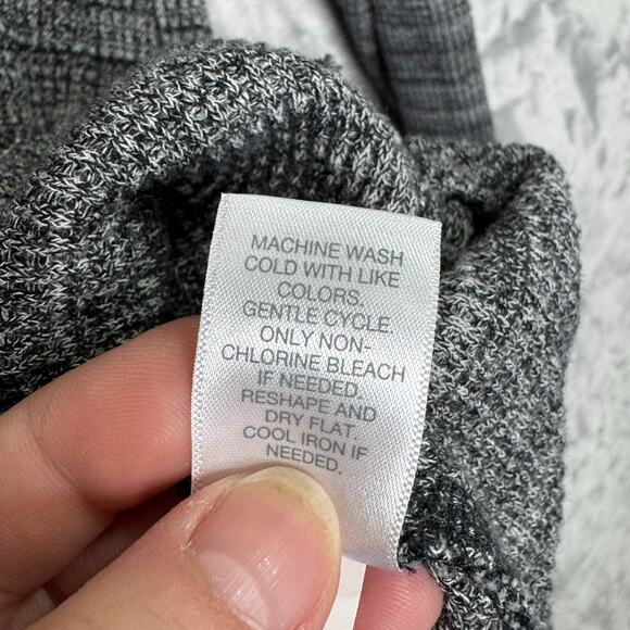 J. Jill Sweater Womens Large Black White Marled Cowl Neck Ruched Pull String - Picture 7 of 11